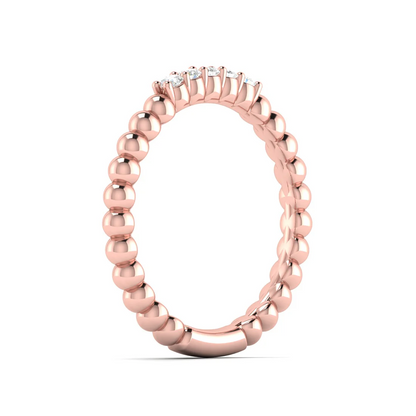 0.10Ctw Five Stone Bubble Stackable Wedding Band