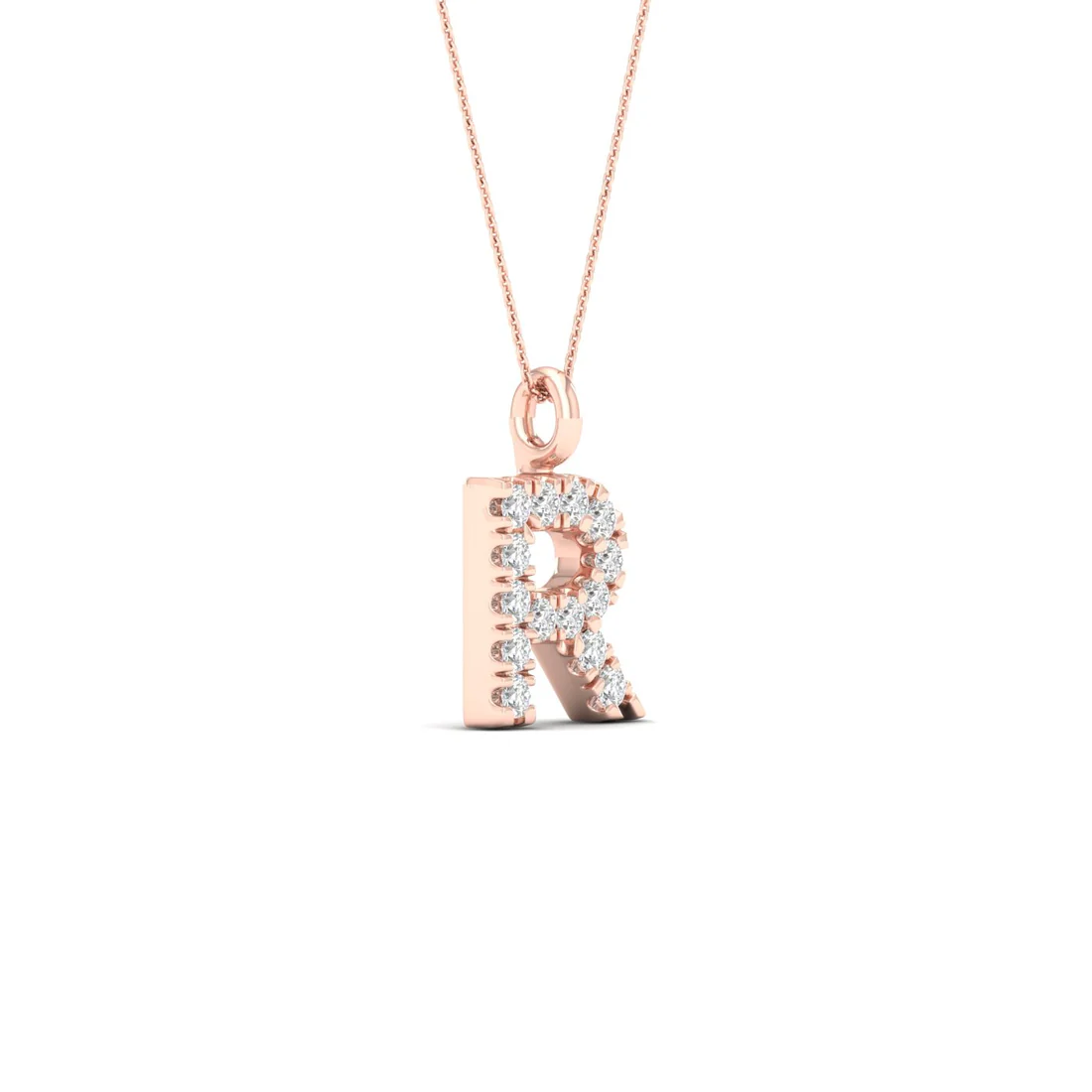 0.05 CTW Lab Grown Diamond R Letter Pendant