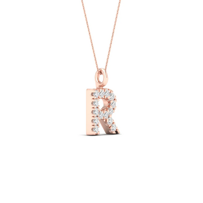 0.05 CTW Lab Grown Diamond R Letter Pendant