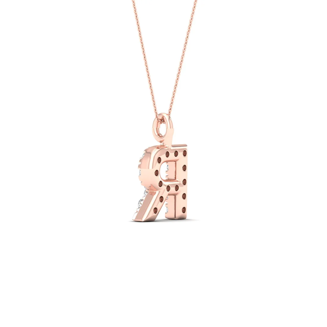 0.05 CTW Lab Grown Diamond R Letter Pendant