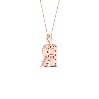 0.05 CTW Lab Grown Diamond R Letter Pendant