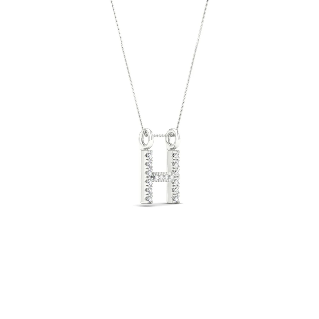 0.065CTW Lab Grown Diamond H Letter Pendant