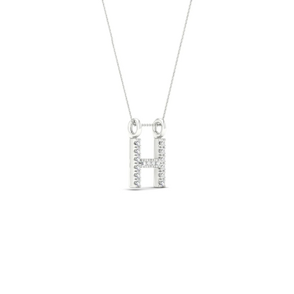 0.065CTW Lab Grown Diamond H Letter Pendant