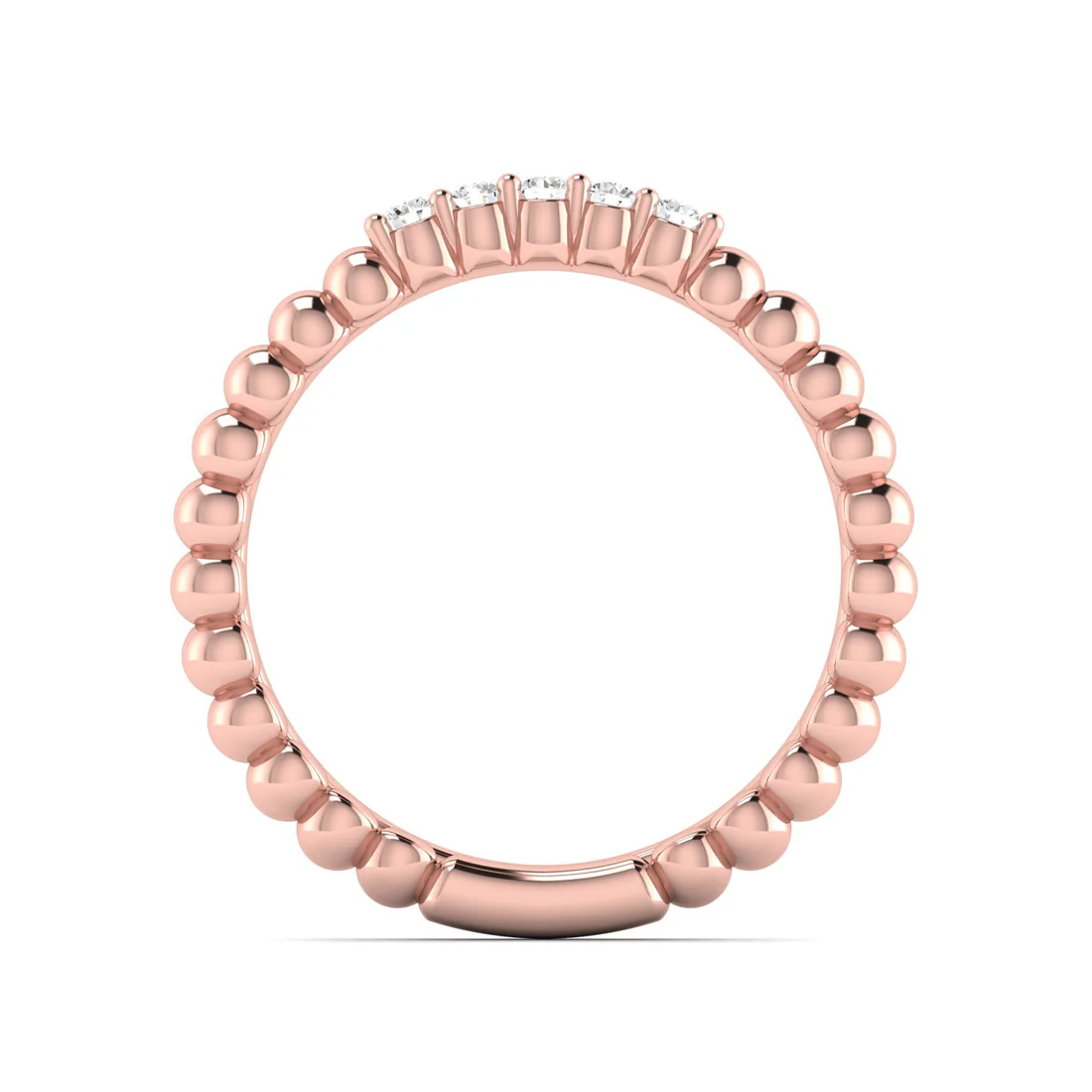 0.10Ctw Five Stone Bubble Stackable Wedding Band