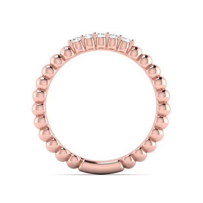 0.10Ctw Five Stone Bubble Stackable Wedding Band