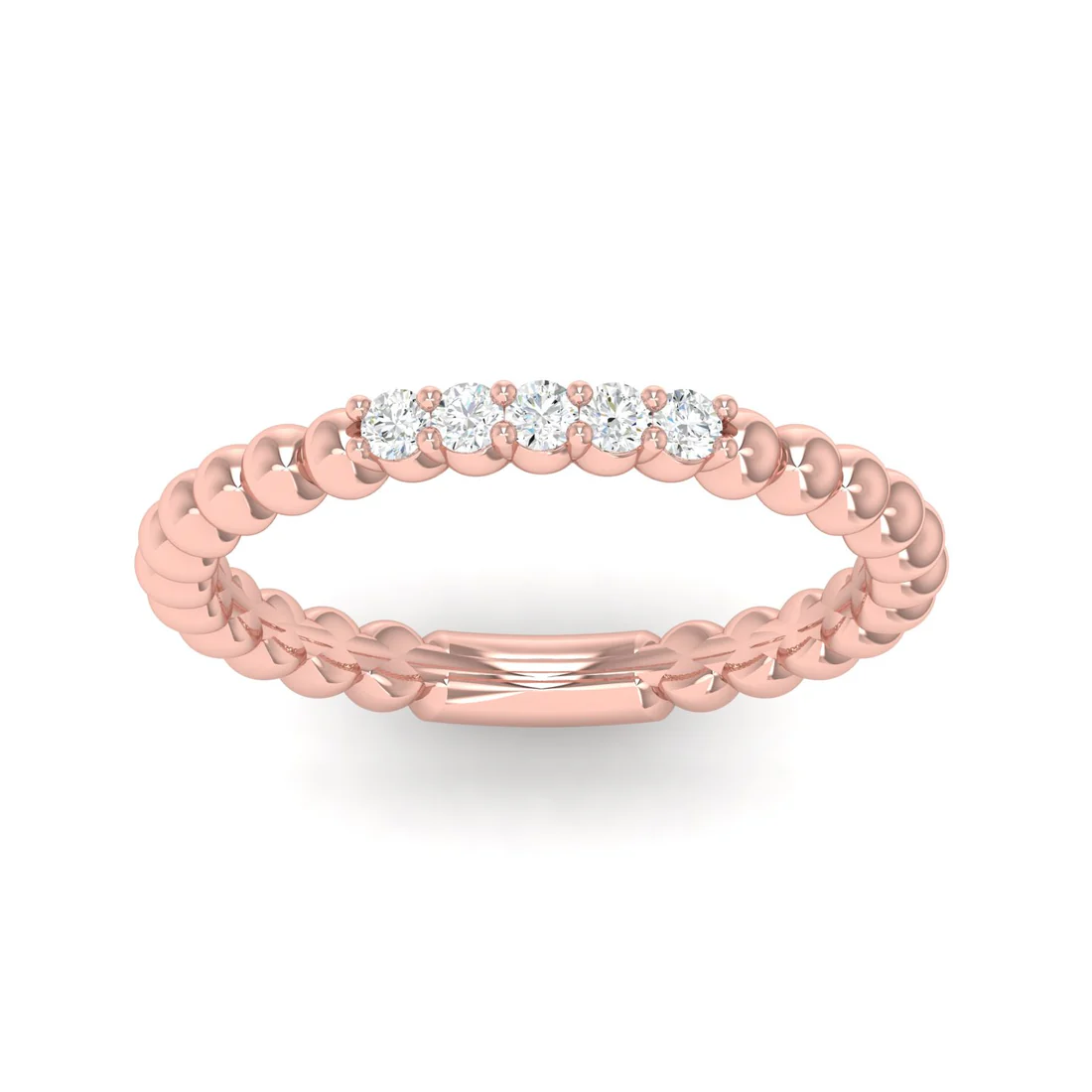 0.10Ctw Five Stone Bubble Stackable Wedding Band
