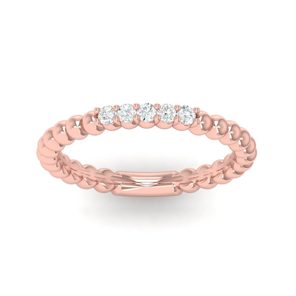 0.10Ctw Five Stone Bubble Stackable Wedding Band