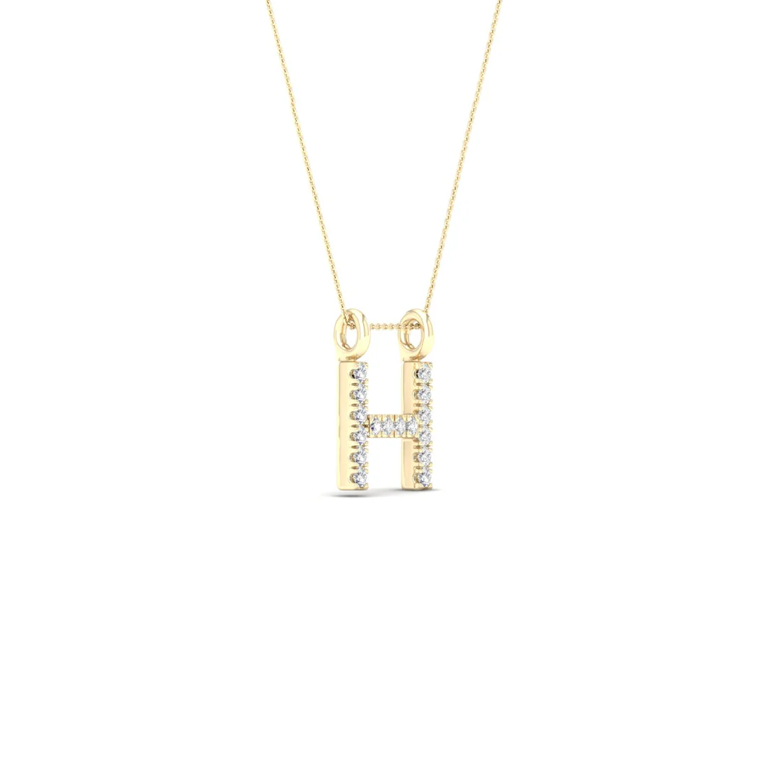 0.065CTW Lab Grown Diamond H Letter Pendant