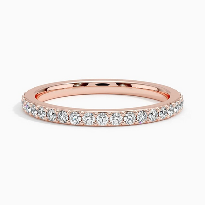 14k White Gold Lab Grown Diamond Stacking Matching Bands Fine Jewelry