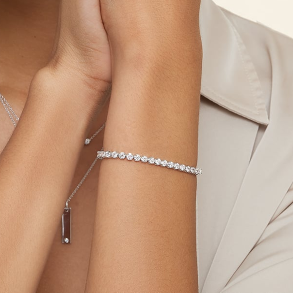 5CTW 6.5 inch Certified Lab Grown Diamond Line Tennis Bracelet