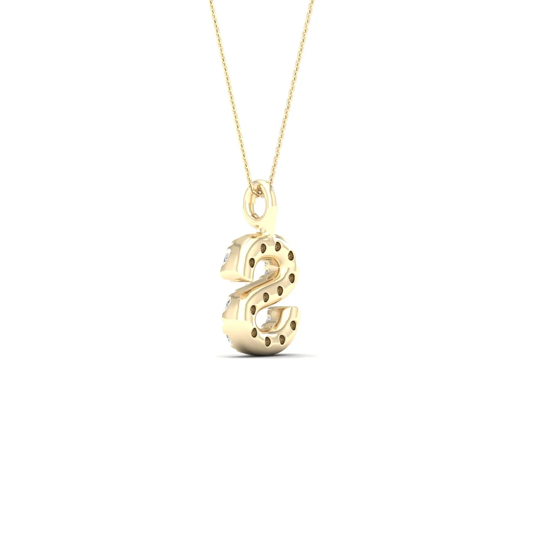 0.065 CTW Lab Grown Diamond S Letter Pendant