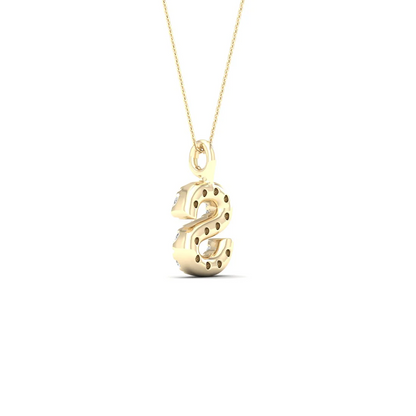 0.065 CTW Lab Grown Diamond S Letter Pendant