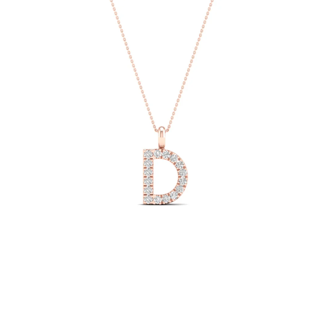 0.065CTW Lab Grown Diamond D Initial Pendant