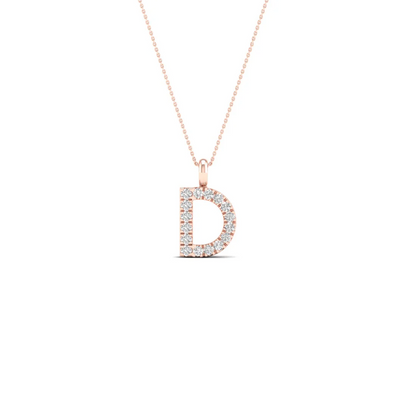 0.065CTW Lab Grown Diamond D Initial Pendant