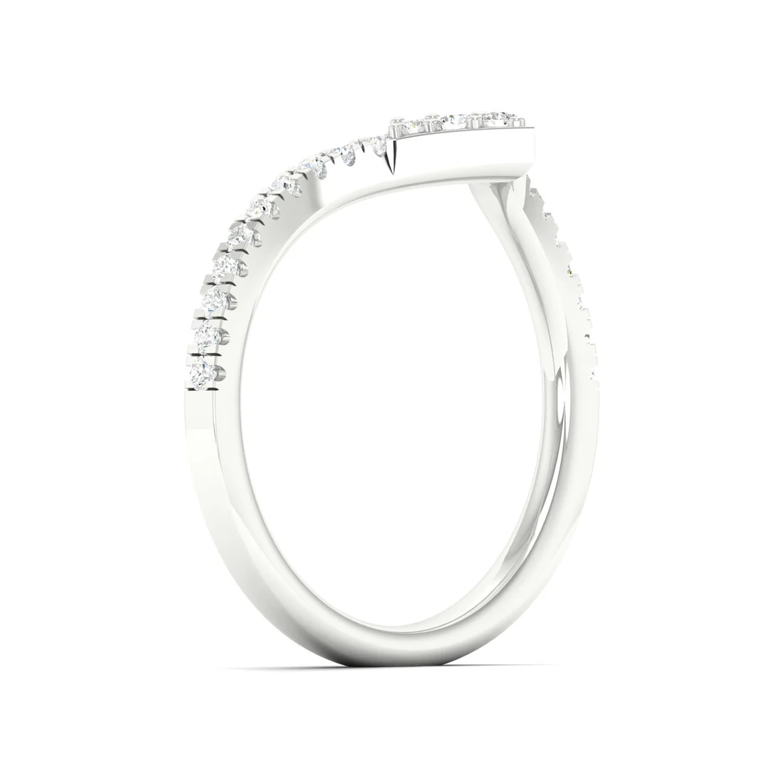 0.25Ctw Chevron Stackable Fashion Wedding Band