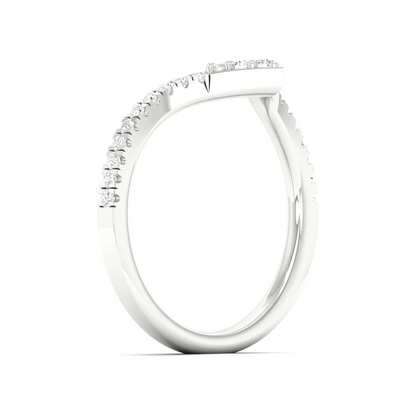 0.25Ctw Chevron Stackable Fashion Wedding Band