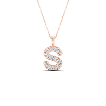 0.065 CTW Lab Grown Diamond S Letter Pendant