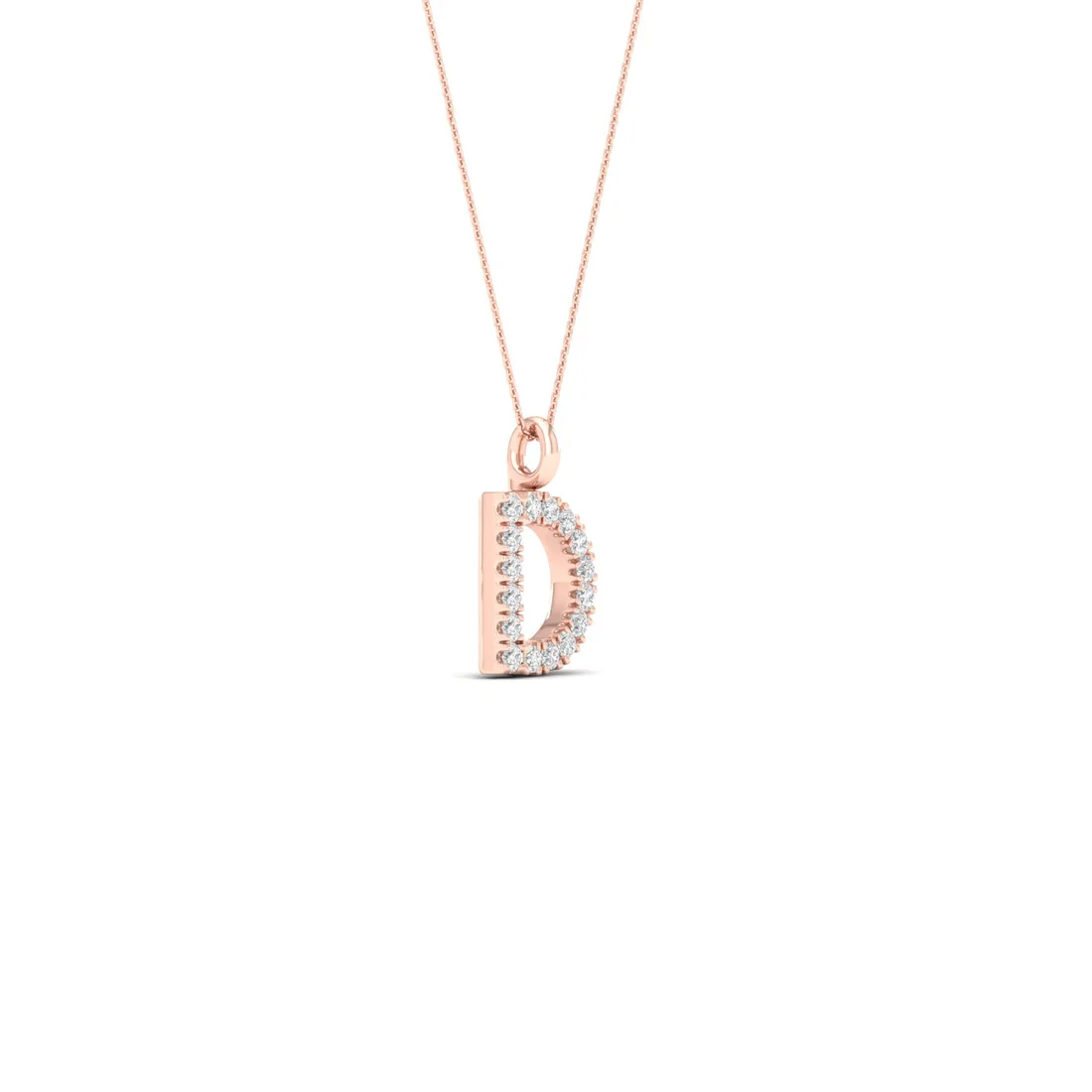 0.065CTW Lab Grown Diamond D Initial Pendant
