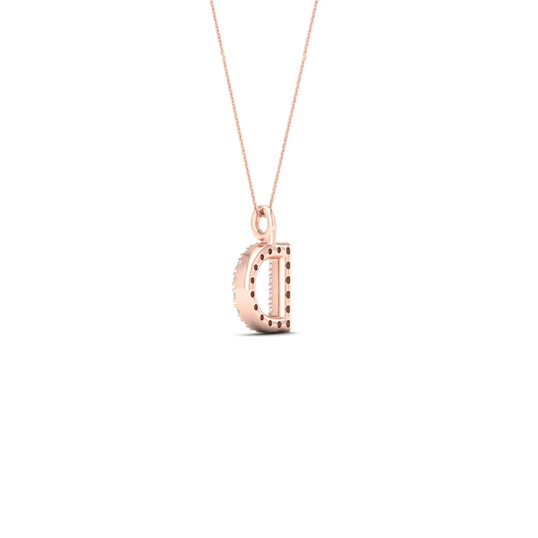 0.065CTW Lab Grown Diamond D Initial Pendant