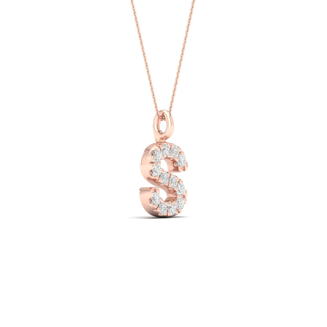 0.065 CTW Lab Grown Diamond S Letter Pendant