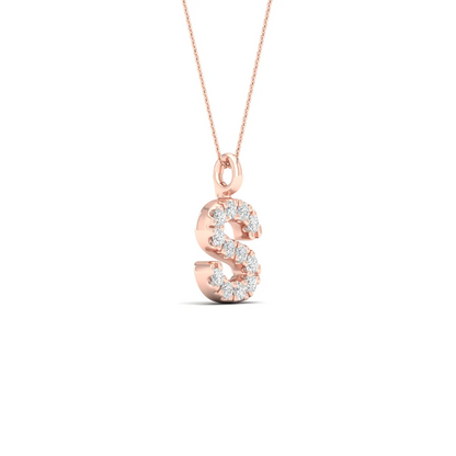 0.065 CTW Lab Grown Diamond S Letter Pendant