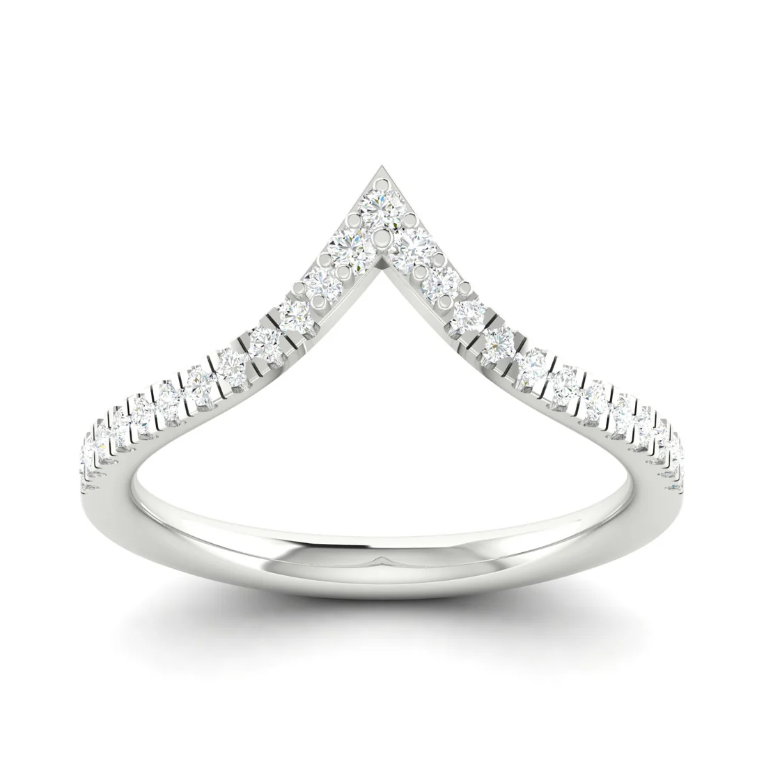 0.25Ctw Chevron Stackable Fashion Wedding Band