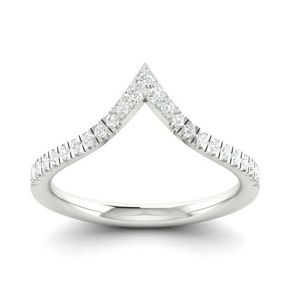 0.25Ctw Chevron Stackable Fashion Wedding Band