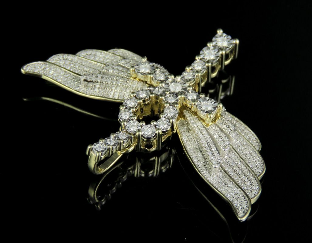Lab Grown Diamond Ankh Cross Removable Wings Pendant