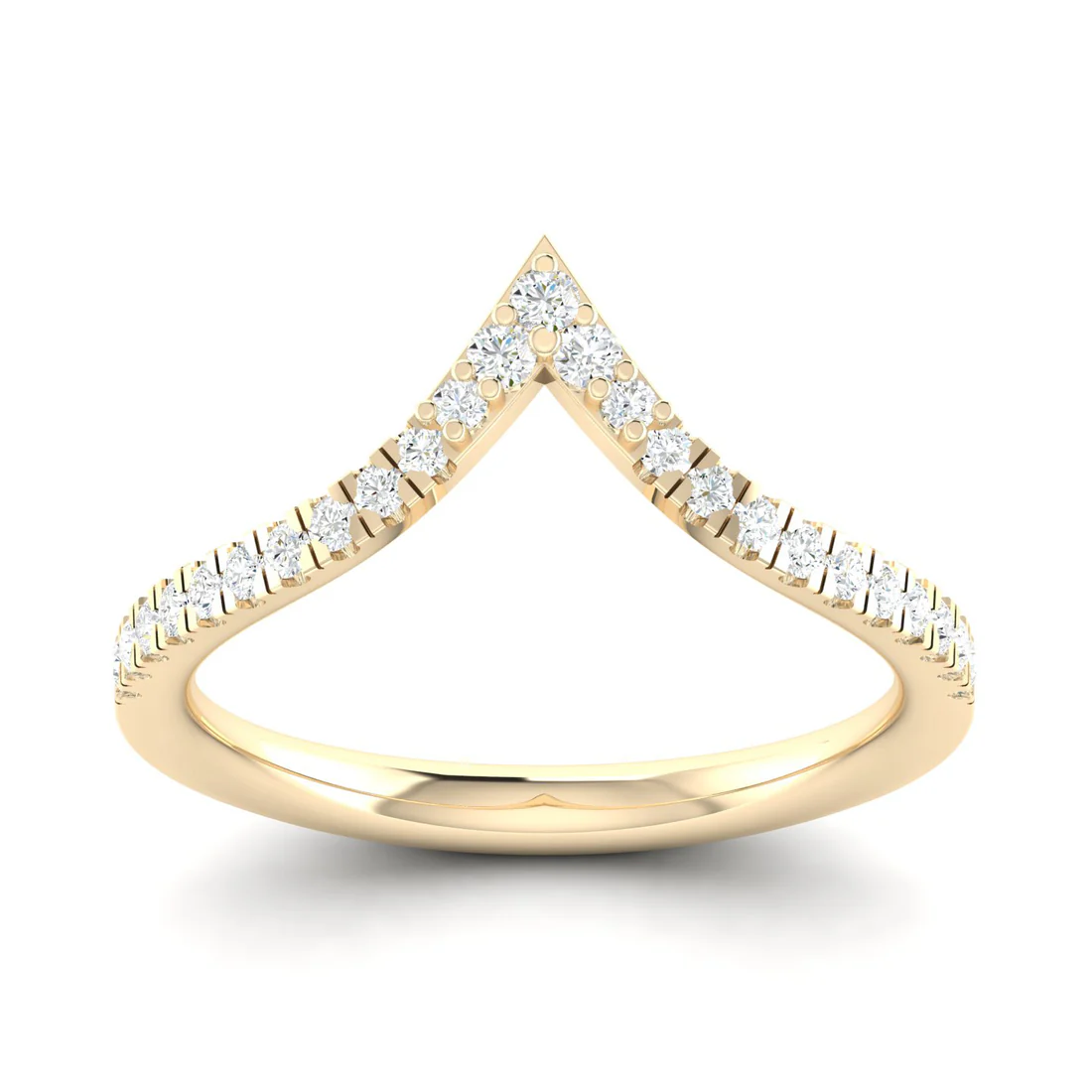 0.25Ctw Chevron Stackable Fashion Wedding Band