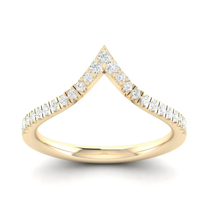 0.25Ctw Chevron Stackable Fashion Wedding Band