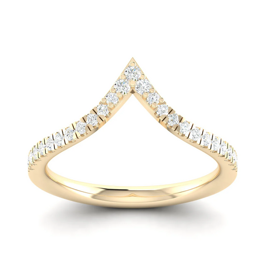 0.25Ctw Chevron Stackable Fashion Wedding Band