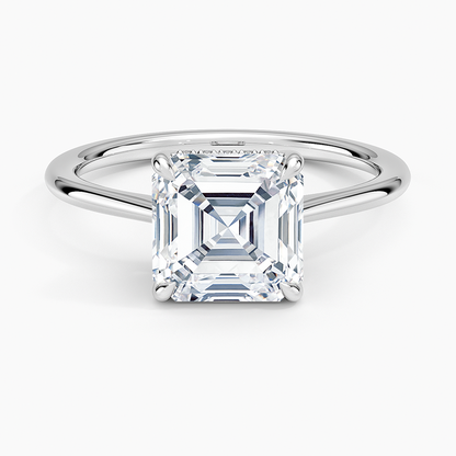 2 1/2CT Asscher Lab Grown Diamond Solitaire Ring