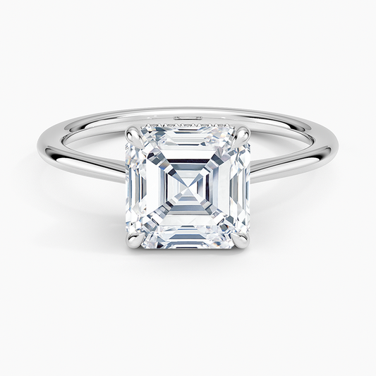 2 1/2CT Asscher Lab Grown Diamond Solitaire Ring
