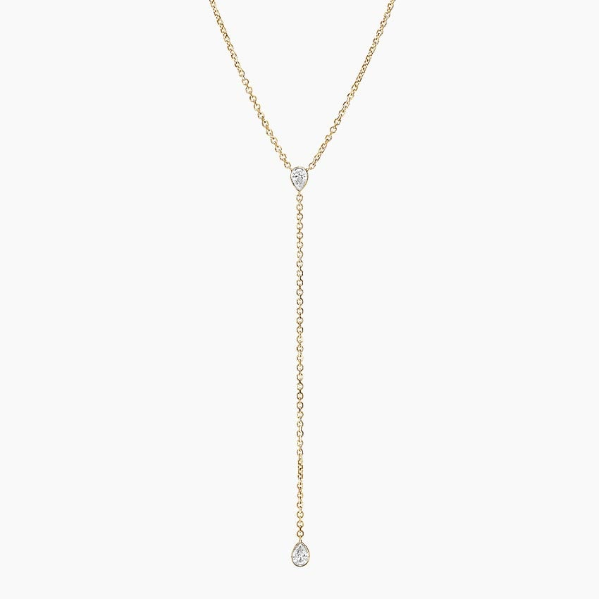 3/8 CTW Lab Grown Diamond Pear Bezel Lariat Pendant