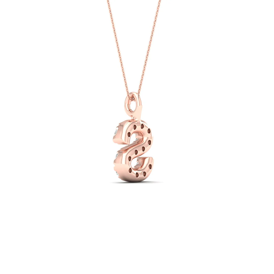 0.065 CTW Lab Grown Diamond S Letter Pendant