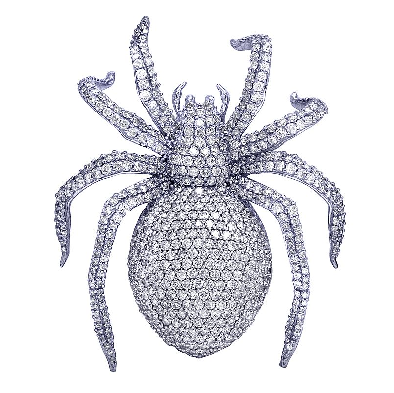 Custom Lab Grown Diamond 10K Gold Spider Pendant
