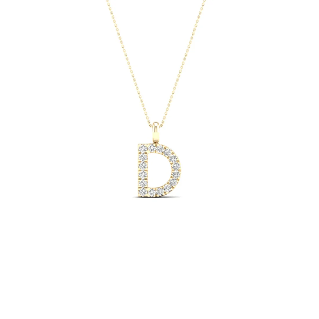 0.065CTW Lab Grown Diamond D Initial Pendant