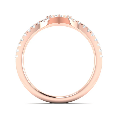 0.25Ctw Chevron Stackable Fashion Wedding Band