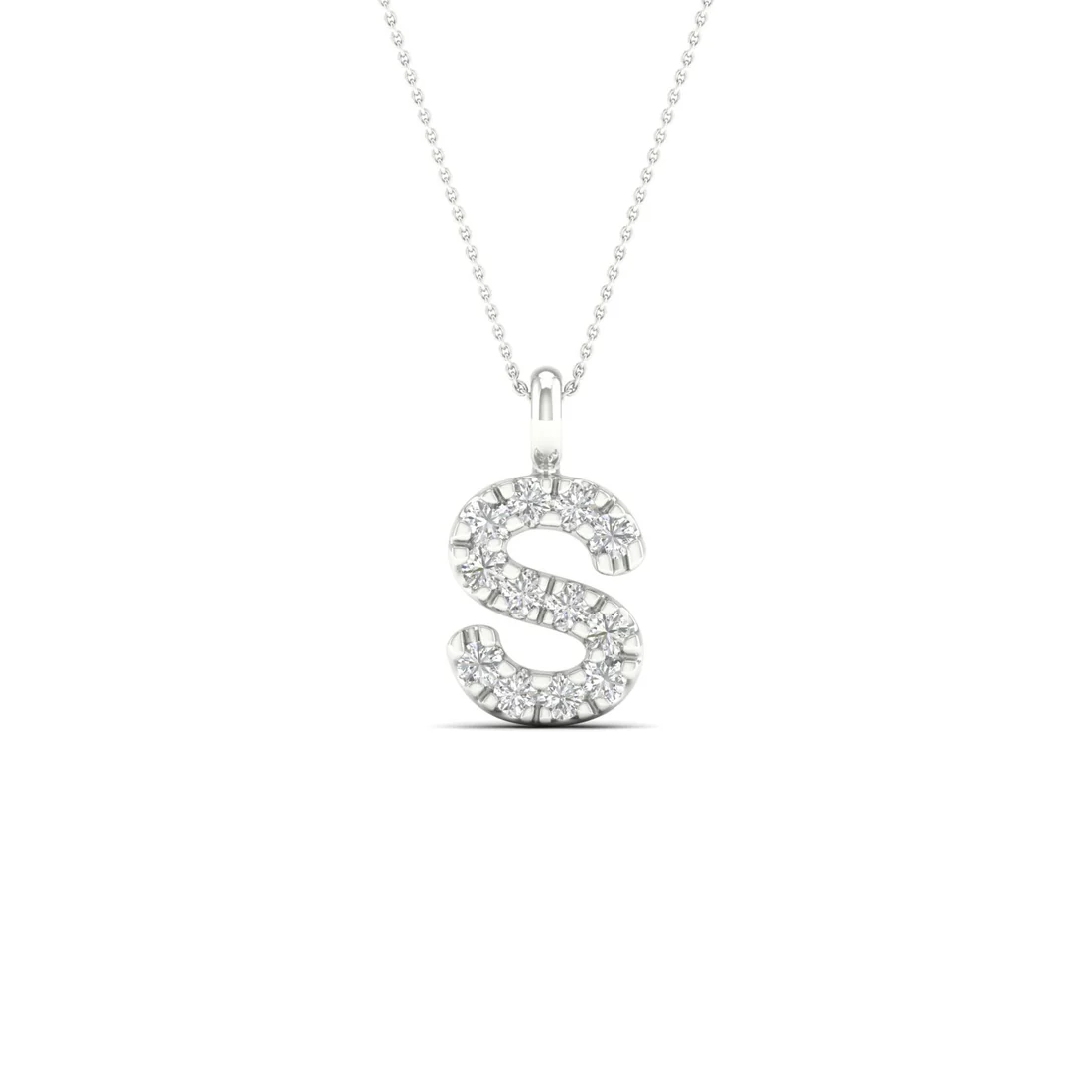 0.065 CTW Lab Grown Diamond S Letter Pendant