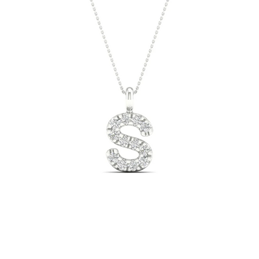 0.065 CTW Lab Grown Diamond S Letter Pendant