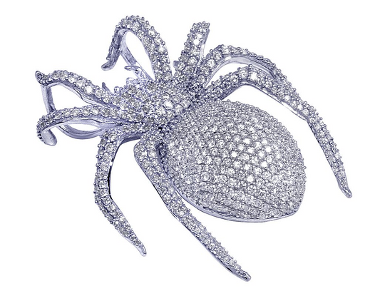 Custom Lab Grown Diamond 10K Gold Spider Pendant