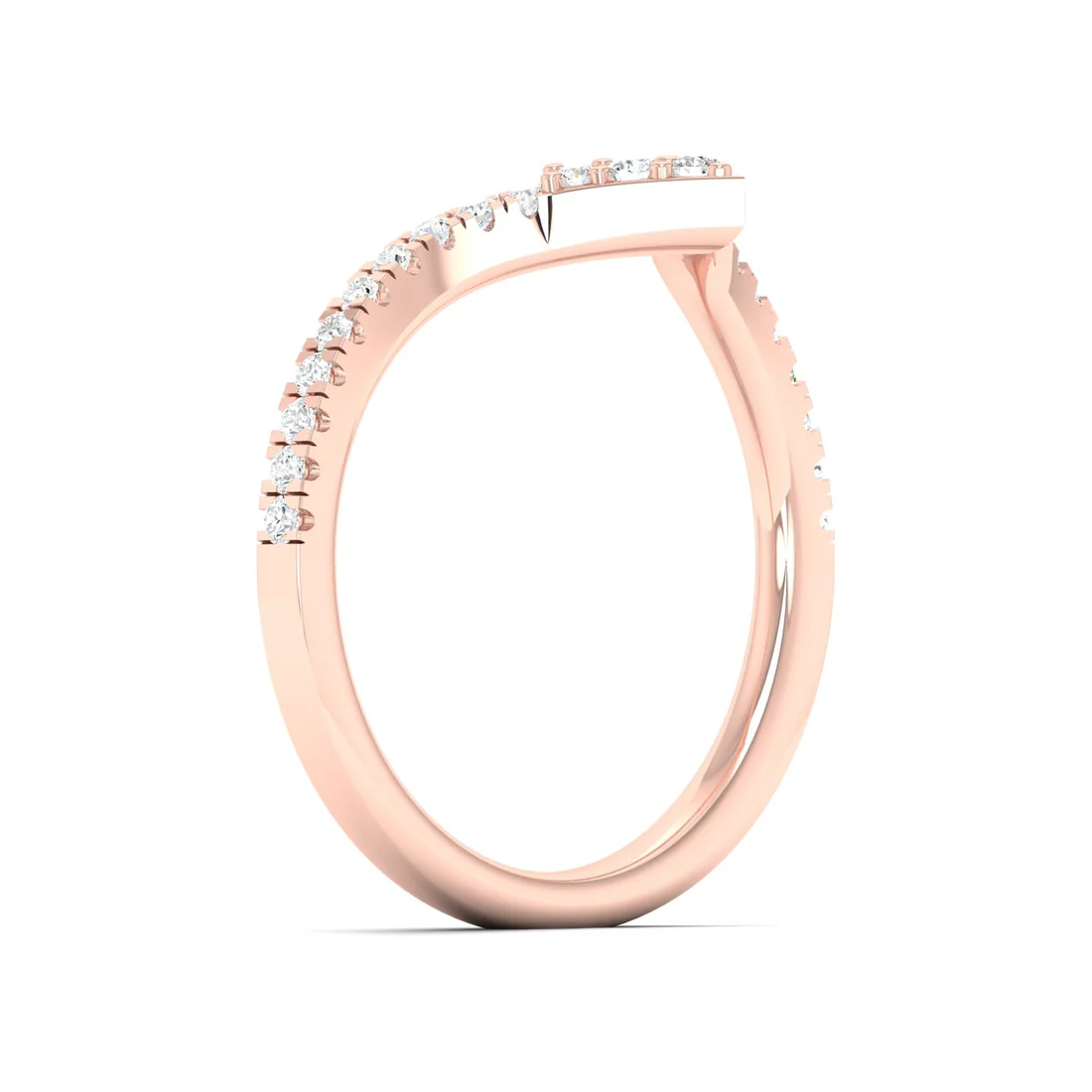 0.25Ctw Chevron Stackable Fashion Wedding Band