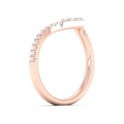 0.25Ctw Chevron Stackable Fashion Wedding Band