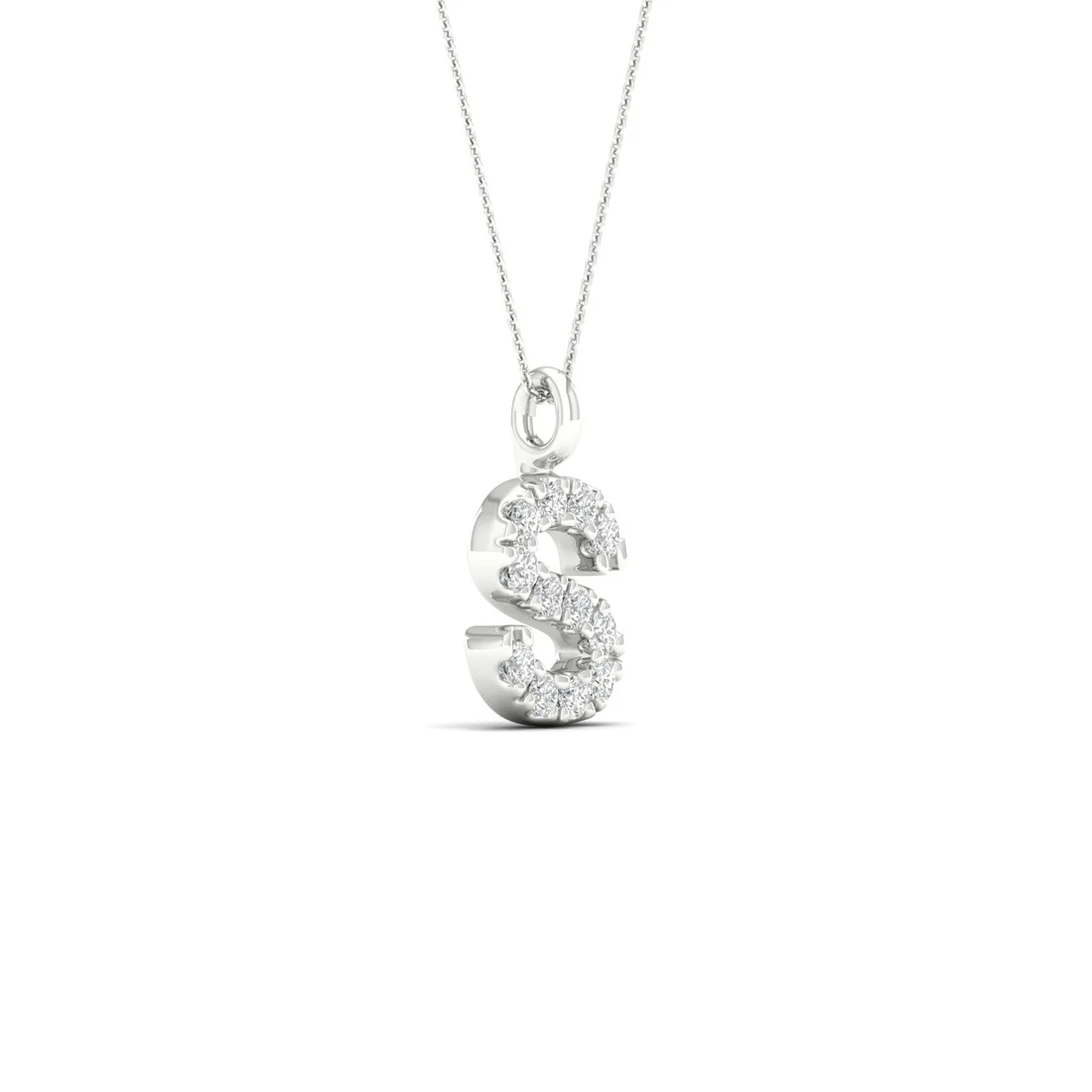 0.065 CTW Lab Grown Diamond S Letter Pendant
