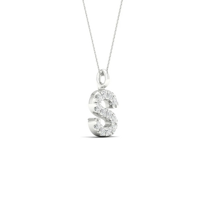 0.065 CTW Lab Grown Diamond S Letter Pendant