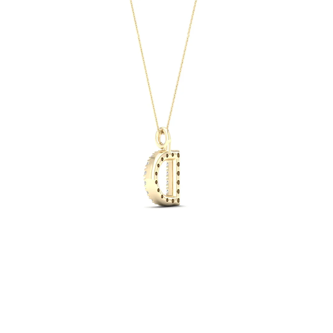 0.065CTW Lab Grown Diamond D Initial Pendant