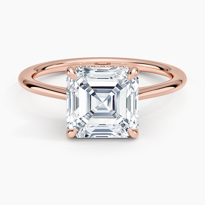 2 1/2CT Asscher Lab Grown Diamond Solitaire Ring