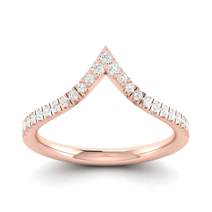 0.25Ctw Chevron Stackable Fashion Wedding Band