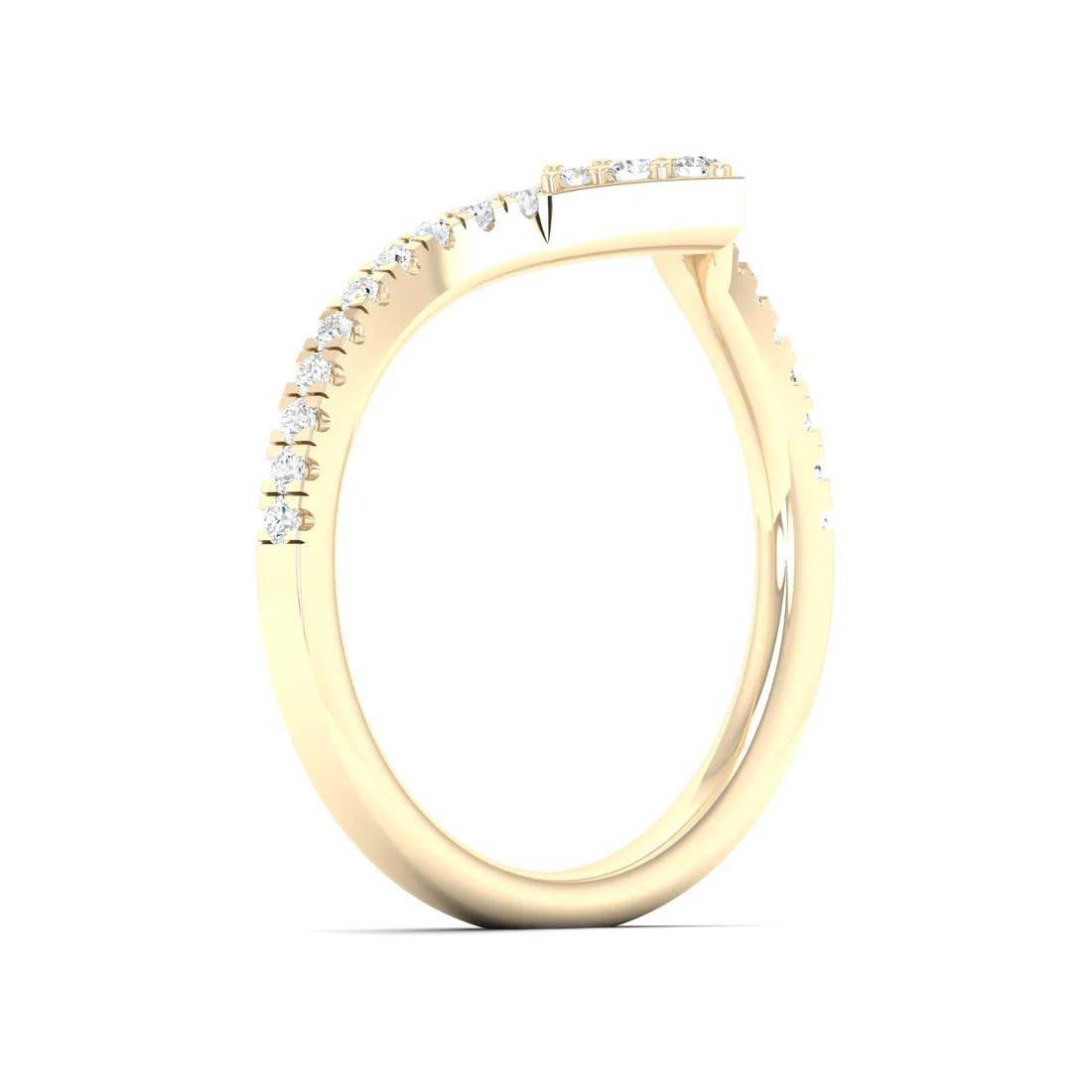 0.25Ctw Chevron Stackable Fashion Wedding Band