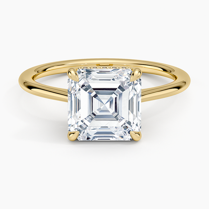 2 1/2CT Asscher Lab Grown Diamond Solitaire Ring
